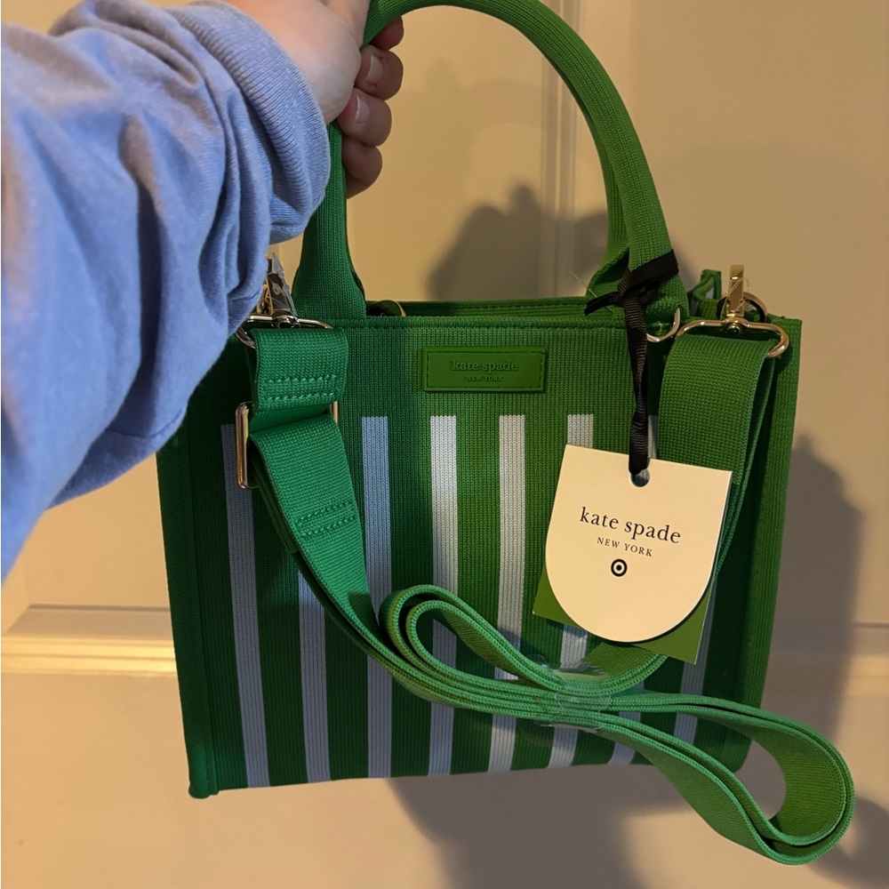 Kate Spade New York X Target Stripe Knit Crossbody Bag Green/white